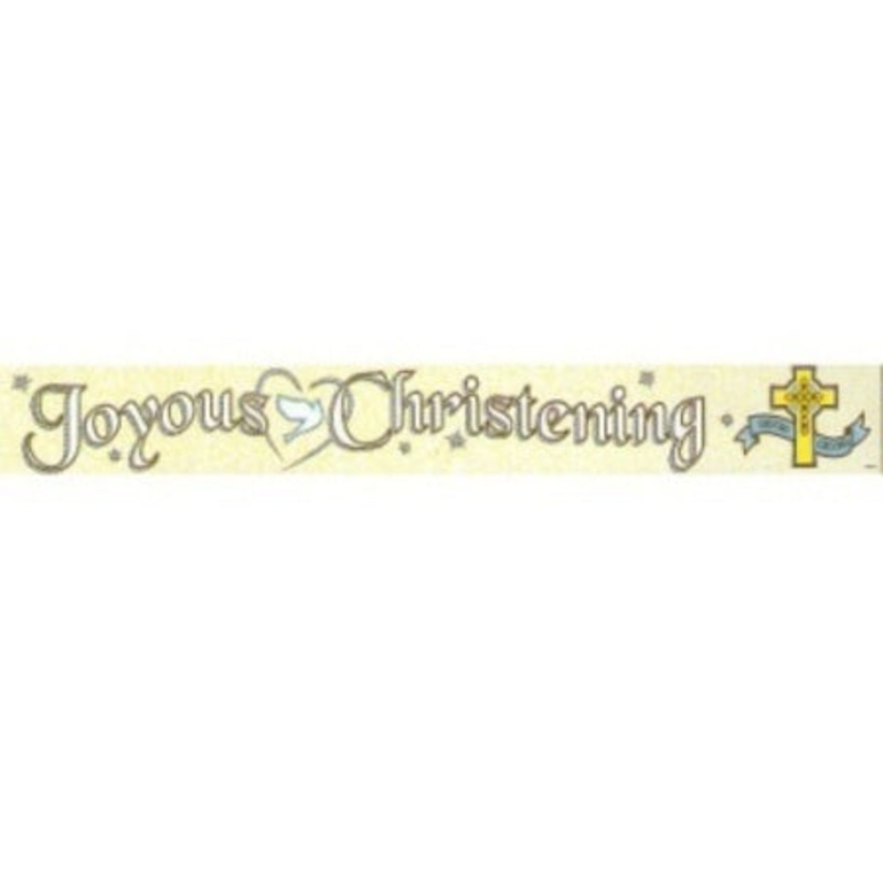 Joyous Christening Foil Banner