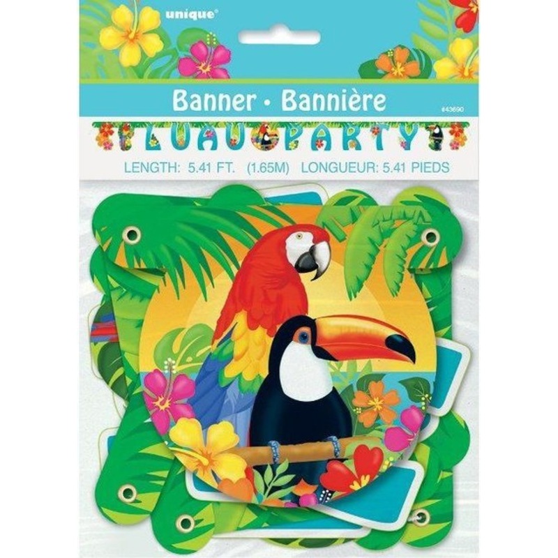 Luau Parrot Letter Party Banner
