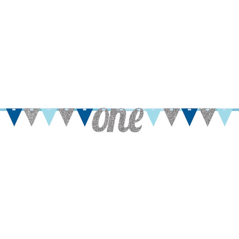One Blue Pennant Banner