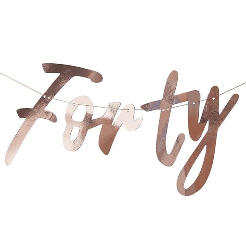 Rose Gold Forty Letter Banner