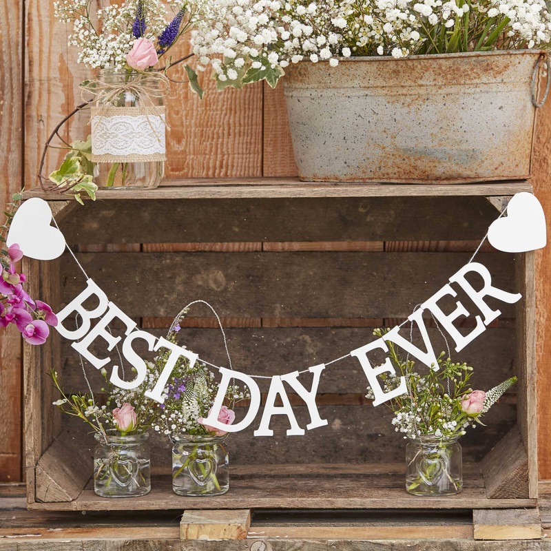 Wooden Bunting 'Best Day Ever'
