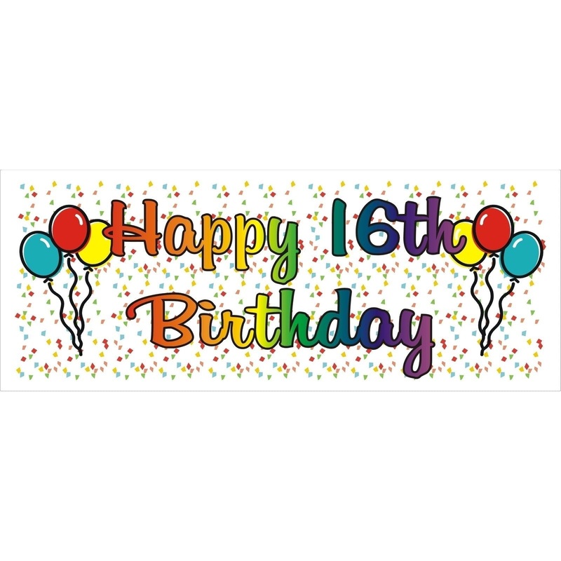 16th Birthday Balloons Banner