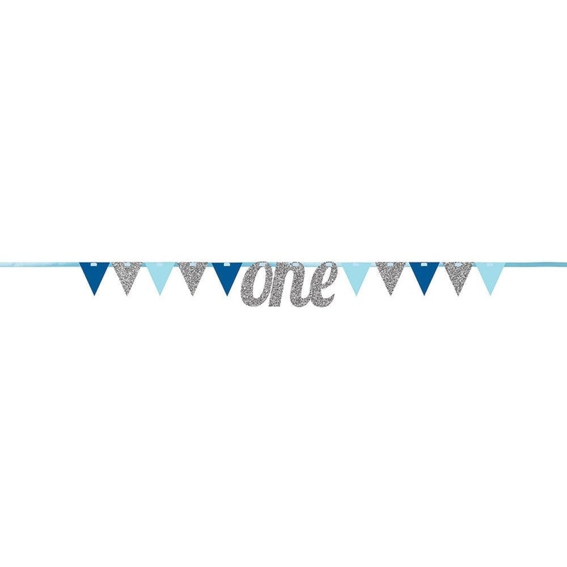 1st Birthday Blue Pennant Banner