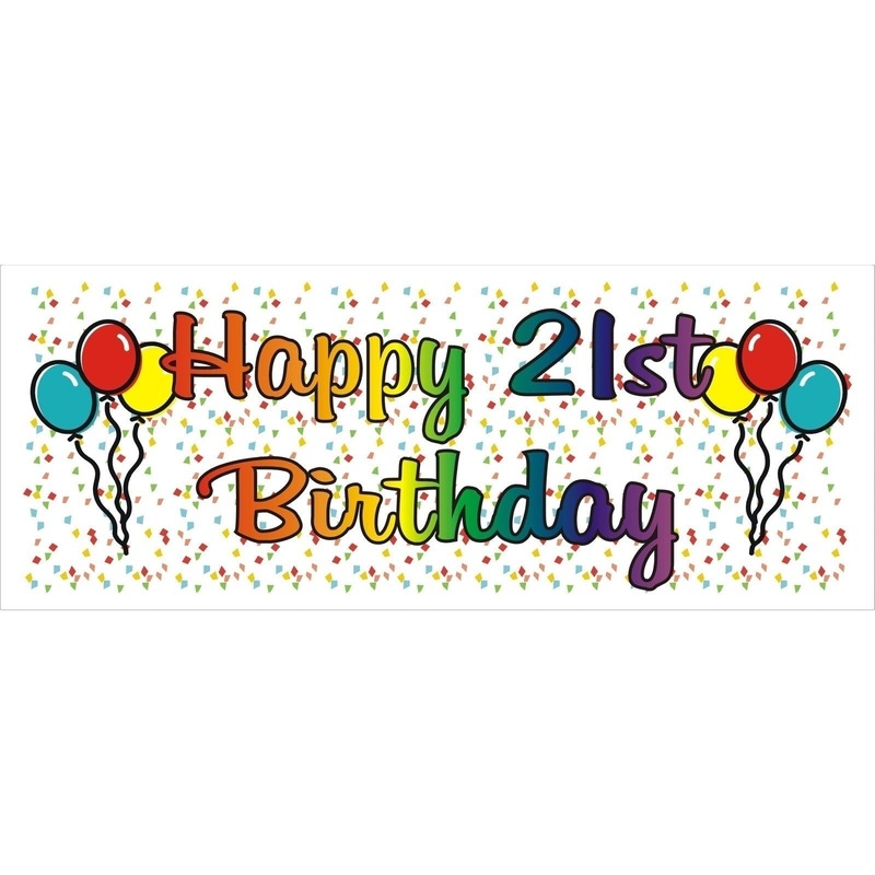 21st Birthday Balloons Banner