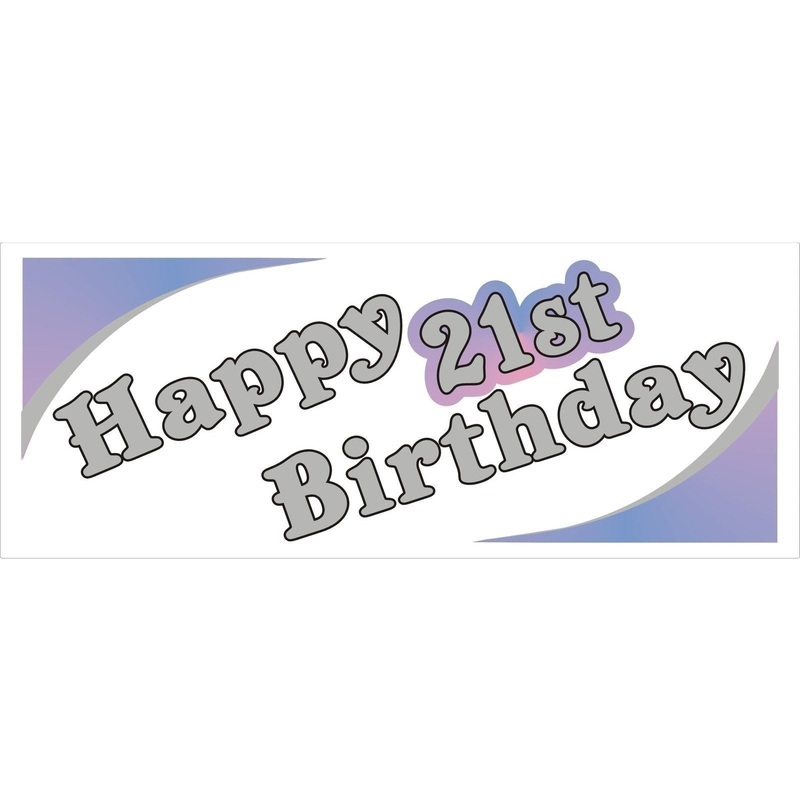 21st Birthday Purple Banner
