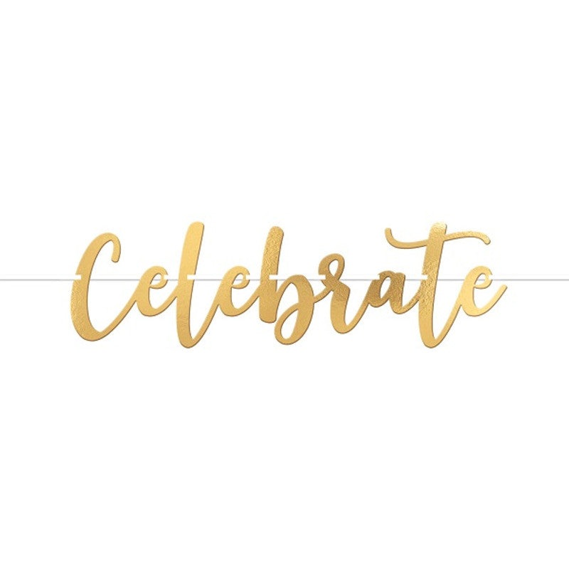 Celebrate Gold Letter Banner