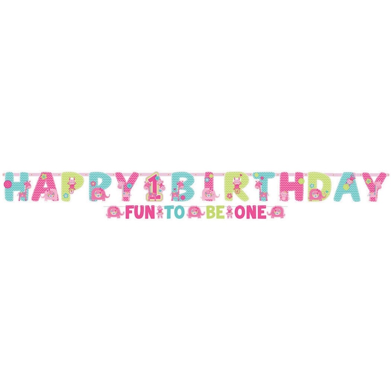 One Wild Girl Letter Banner 2pk