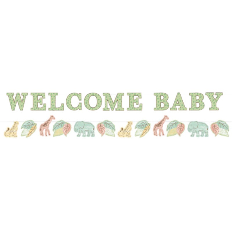 Safari Baby Ribbon Banner 2pk