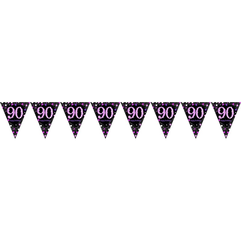 90th Flag Banner Pink & Black