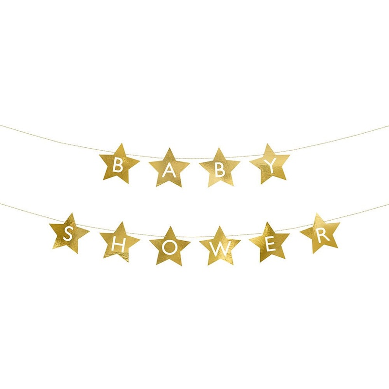 Baby Shower Garland Banner Gold