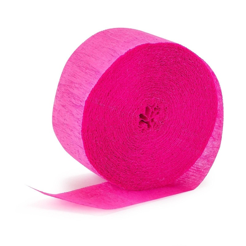Bright Pink Crepe Streamer 24m