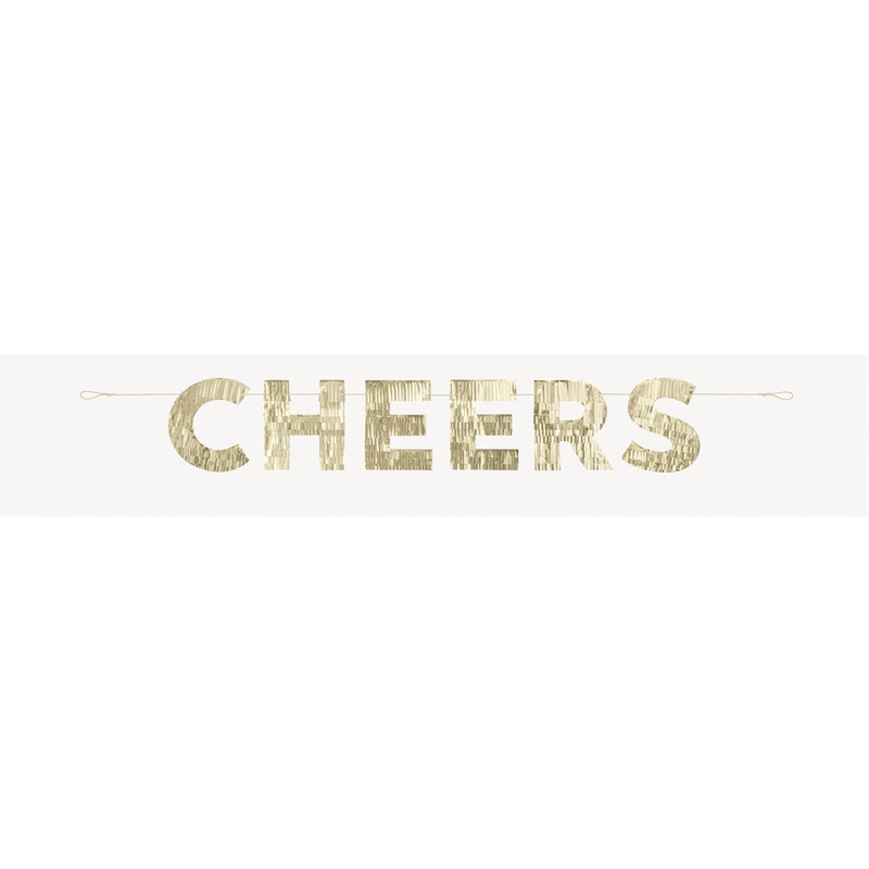 Cheers Gold Fringe Banner - 1.2m