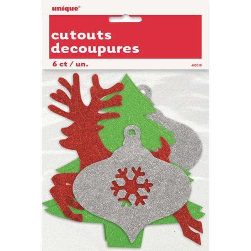 Christmas Cutouts Glittered