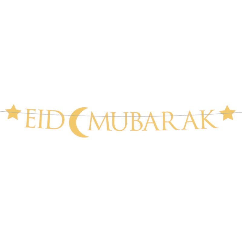 Eid Mubarak Garland Banner Gold