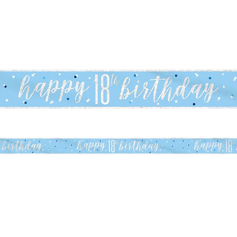 Happy 18th Birthday Banner Blue