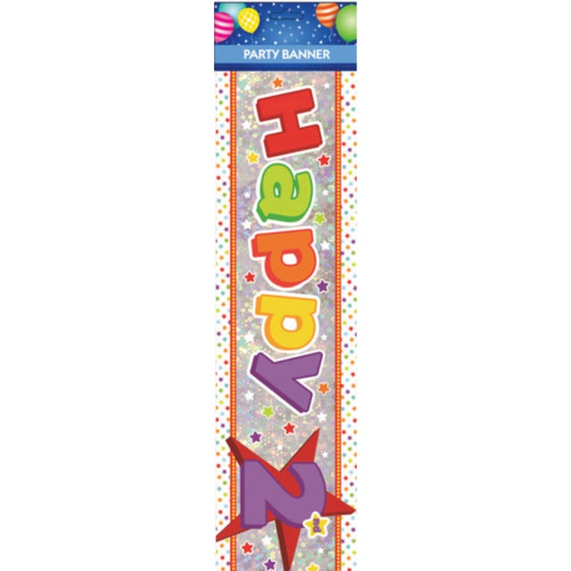 Happy 2nd Birthday Banner Each