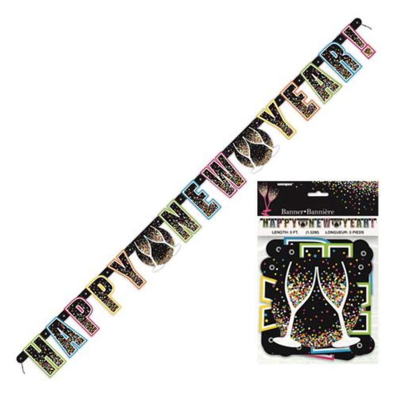 Happy New Year Banner Confetti