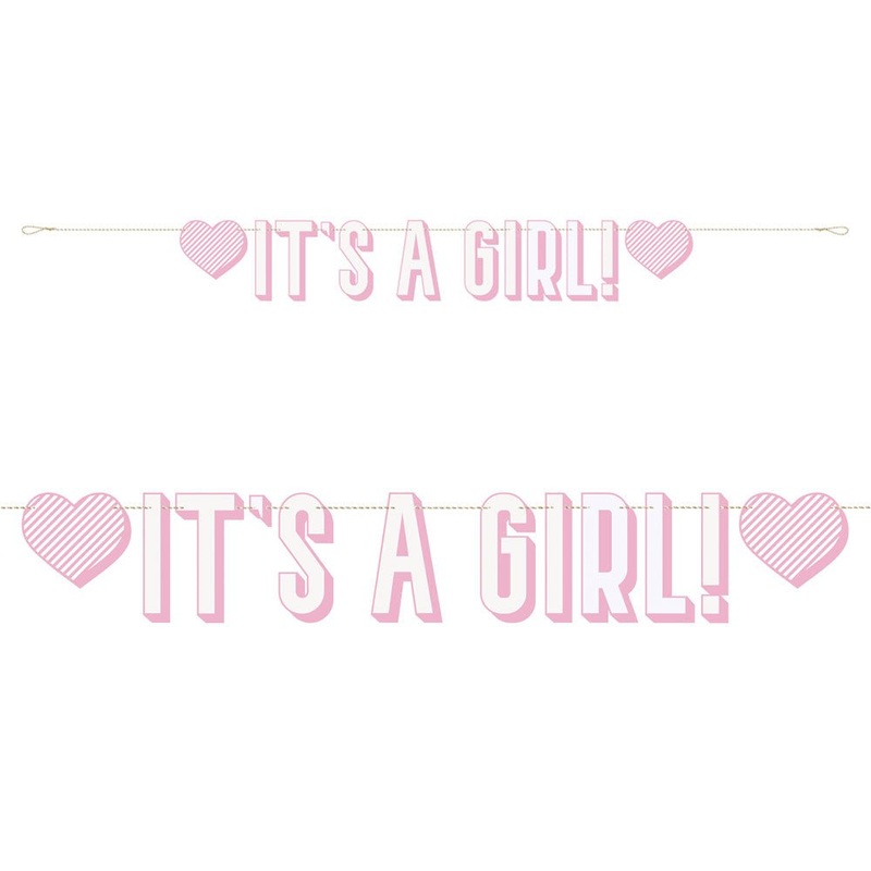 It's a Girl Garland Banner Pink