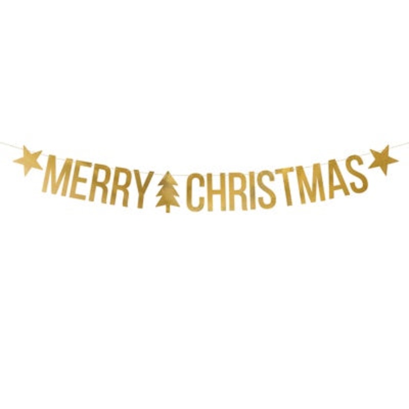 Merry Christmas Banner | Gold