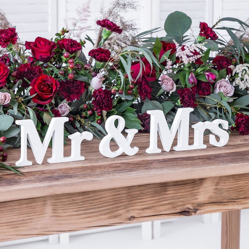 Mr & Mrs Wooden Signs