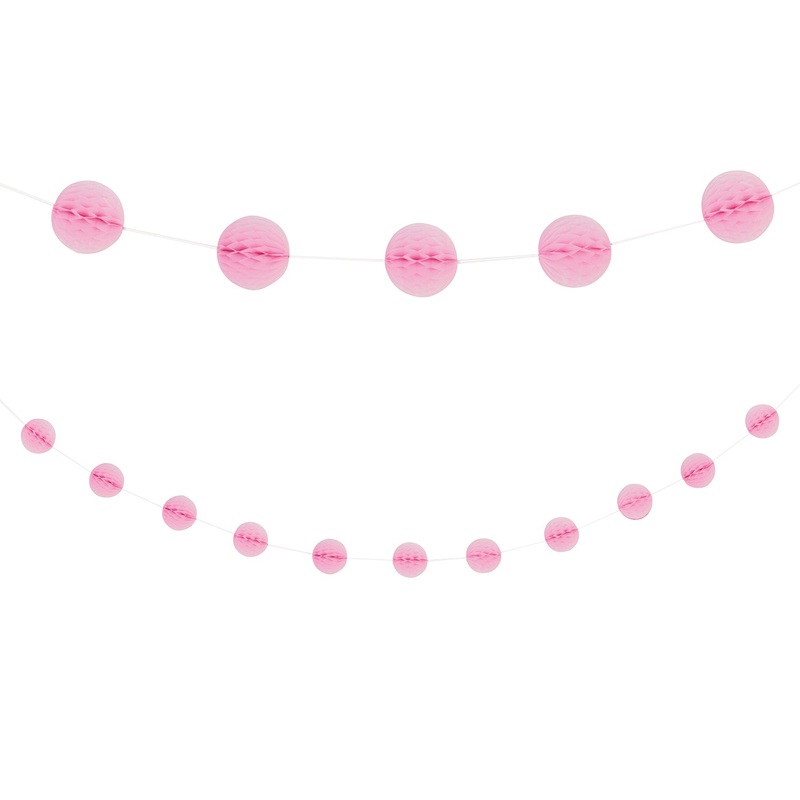 Pastel Pink Honeycomb Garland 2m