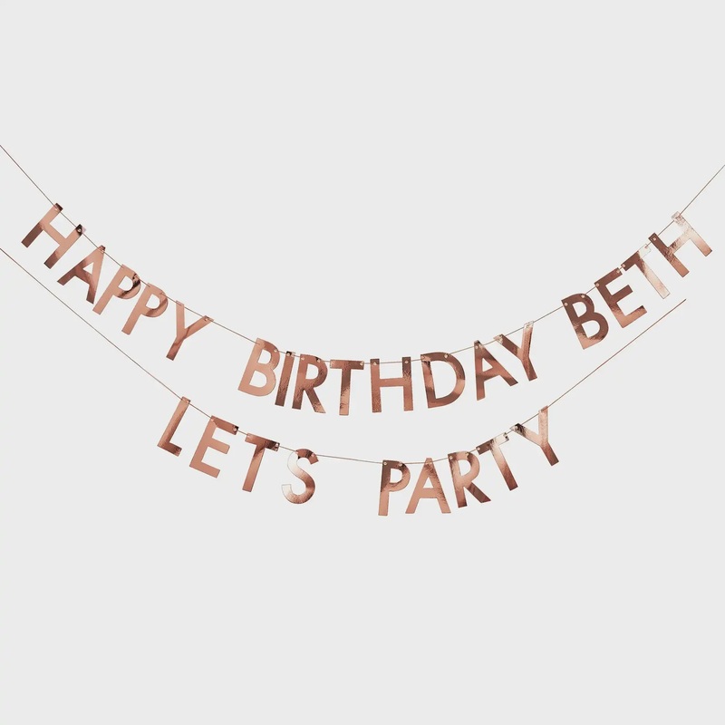 Personalised Banner Rose Gold