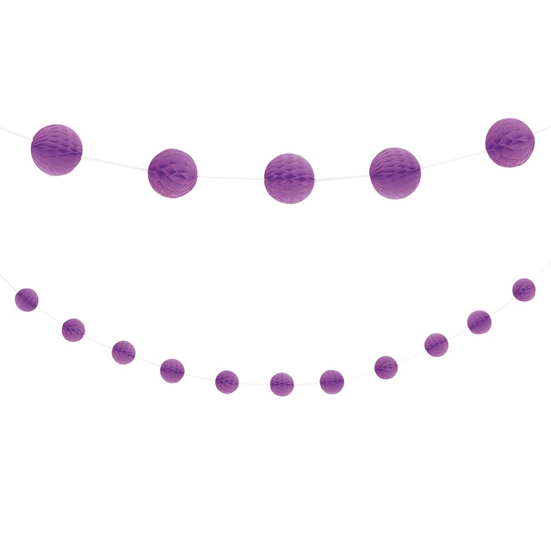 Purple Honeycomb Garland 2m