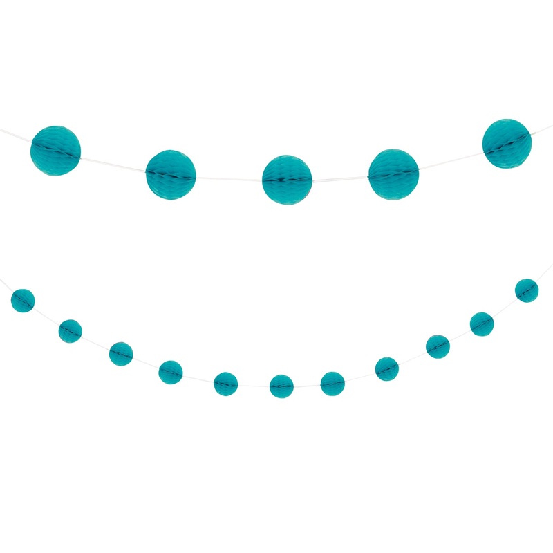 Teal Honeycomb Garland 2m