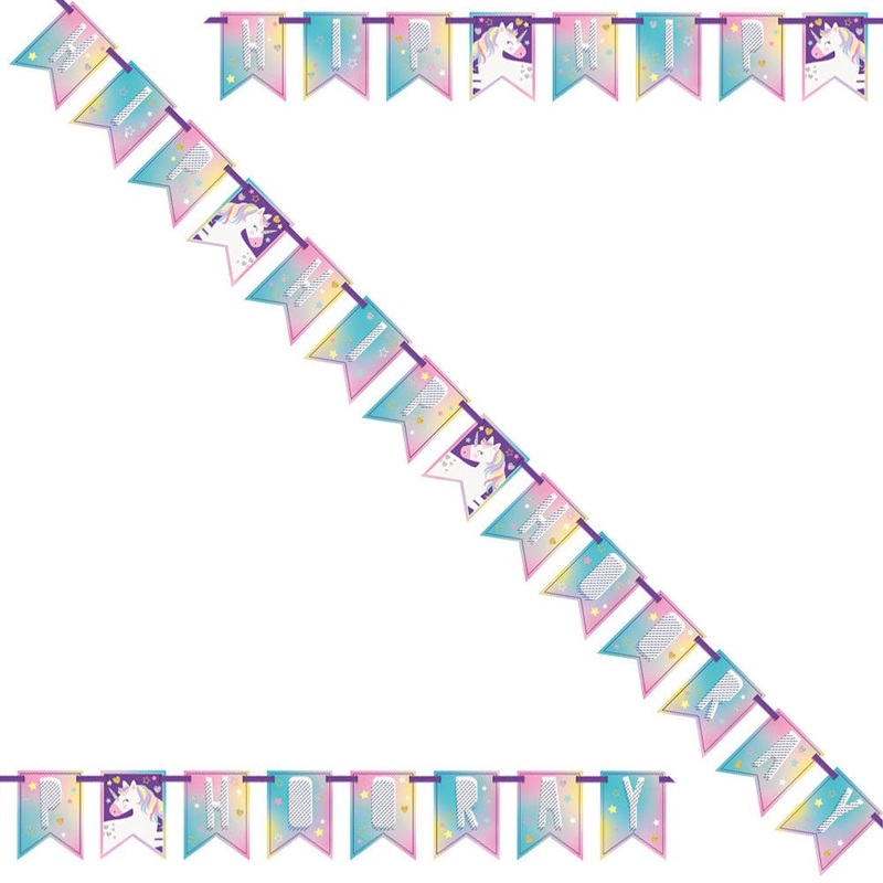 Unicorn Happy Birthday Banner