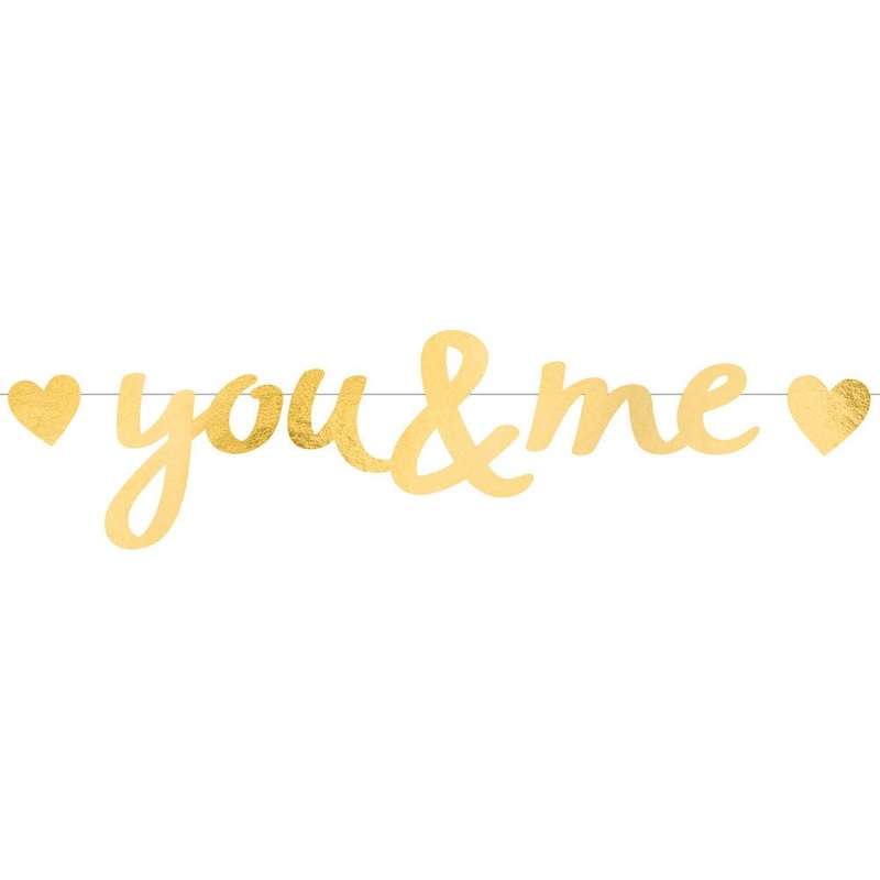 You and Me Garland Banner Gold