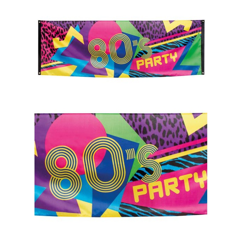 80s Party Fabric Banner - 2.2m