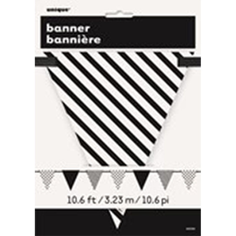 DOT+STRIPE FLAG BANNER- BLACK