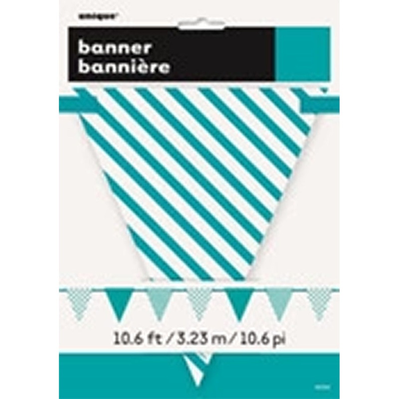 DOT+STRIPE FLAG BANNER- C/TEAL