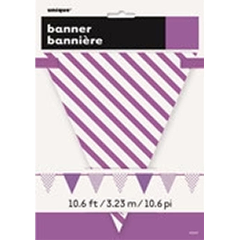 DOT+STRIPE FLAG BANNER- P/PURP