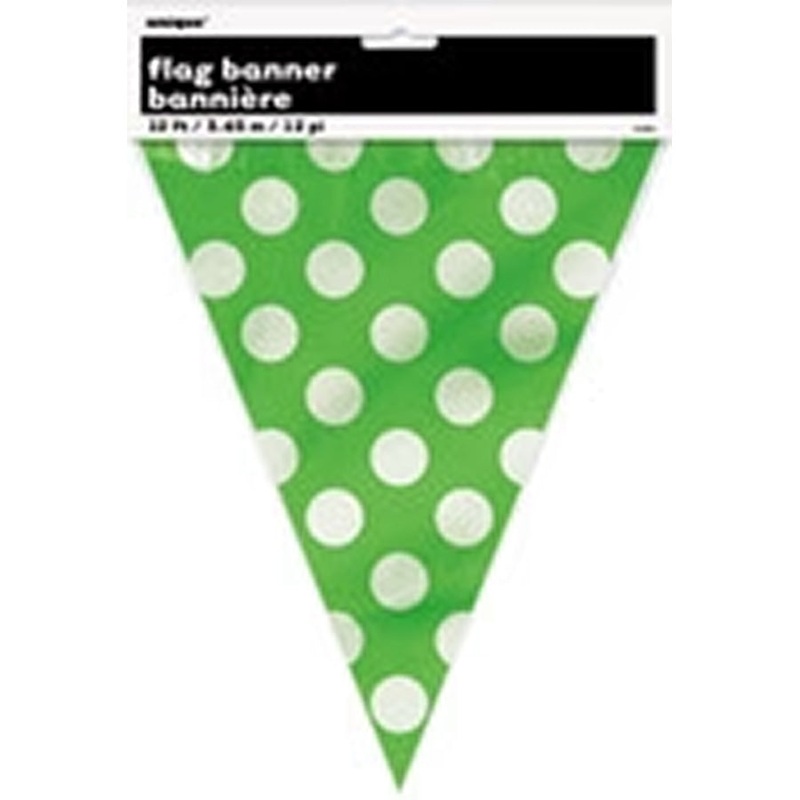 DOTS FLAG BANNER - LIME GREEN