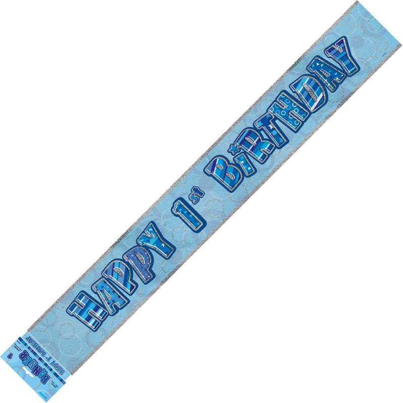 GLITZ BLUE 1 FOIL BANNER 12ft
