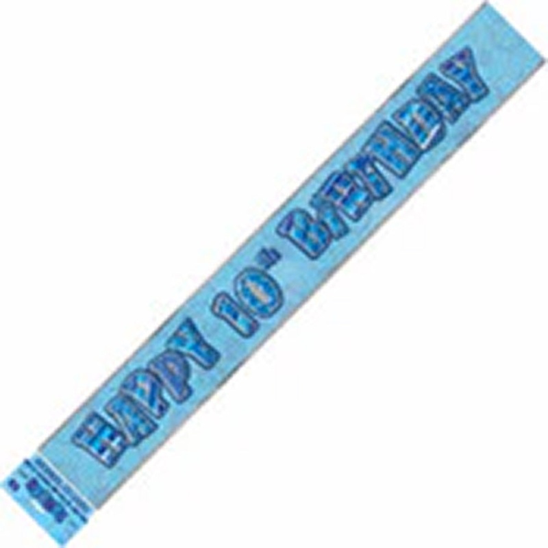 GLITZ BLUE 10 FOIL BANNER 12ft