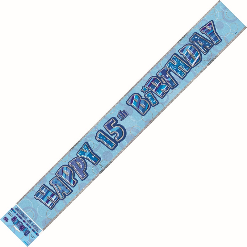GLITZ BLUE 15 FOIL BANNER 12ft
