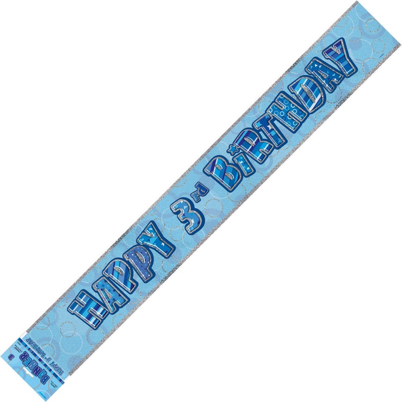 GLITZ BLUE 3 FOIL BANNER 12ft