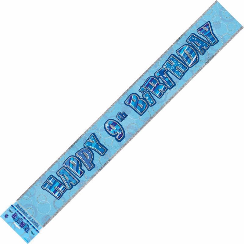 GLITZ BLUE 9 FOIL BANNER 12ft
