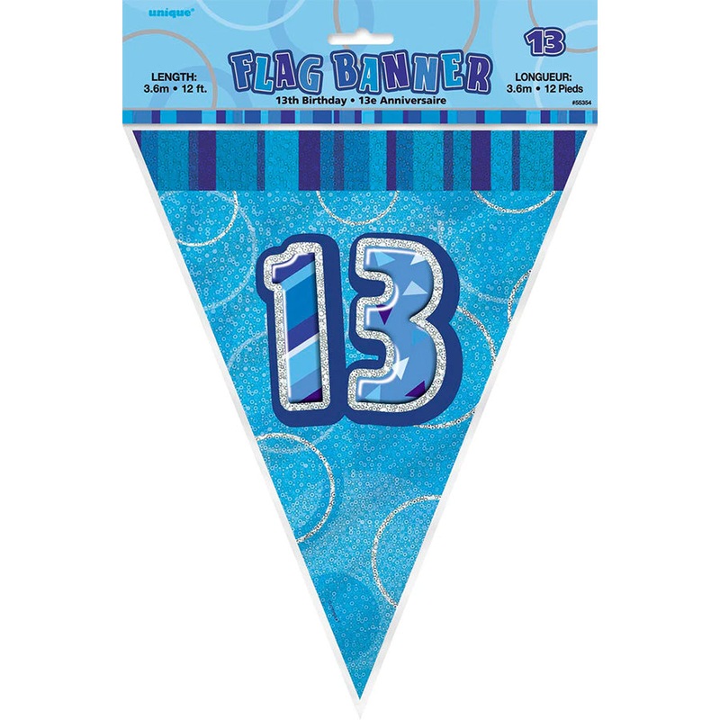 GLITZ BLUE FLAG BANNER - 13