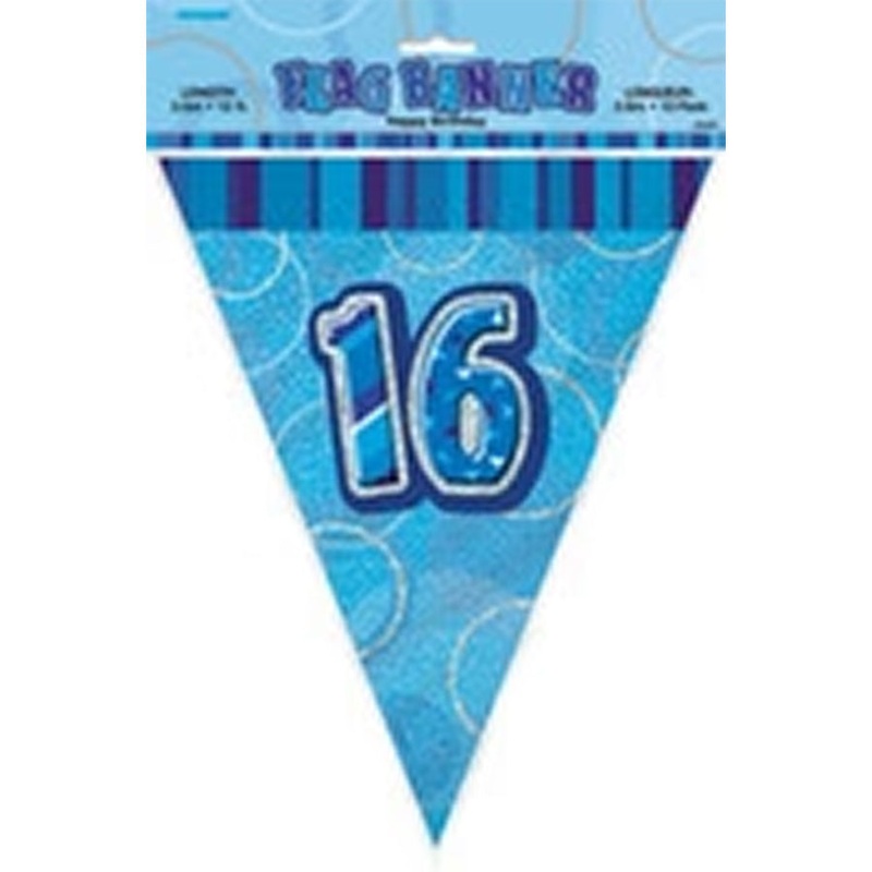 GLITZ BLUE FLAG BANNER - 16