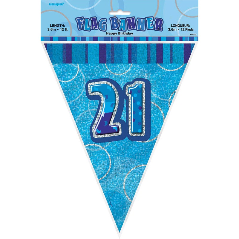 GLITZ BLUE FLAG BANNER - 21