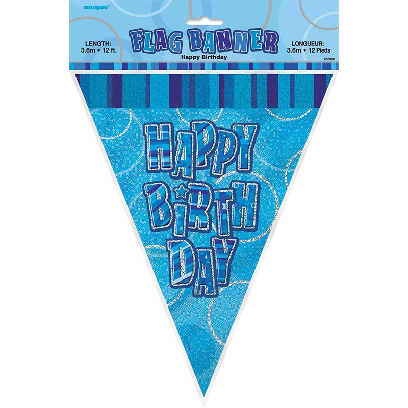 GLITZ BLUE FLAG BANNER - H/B