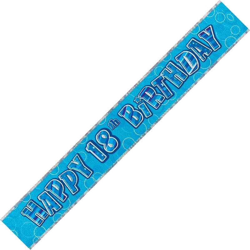 GLITZ BLUE FOIL BANNER 18 12ft
