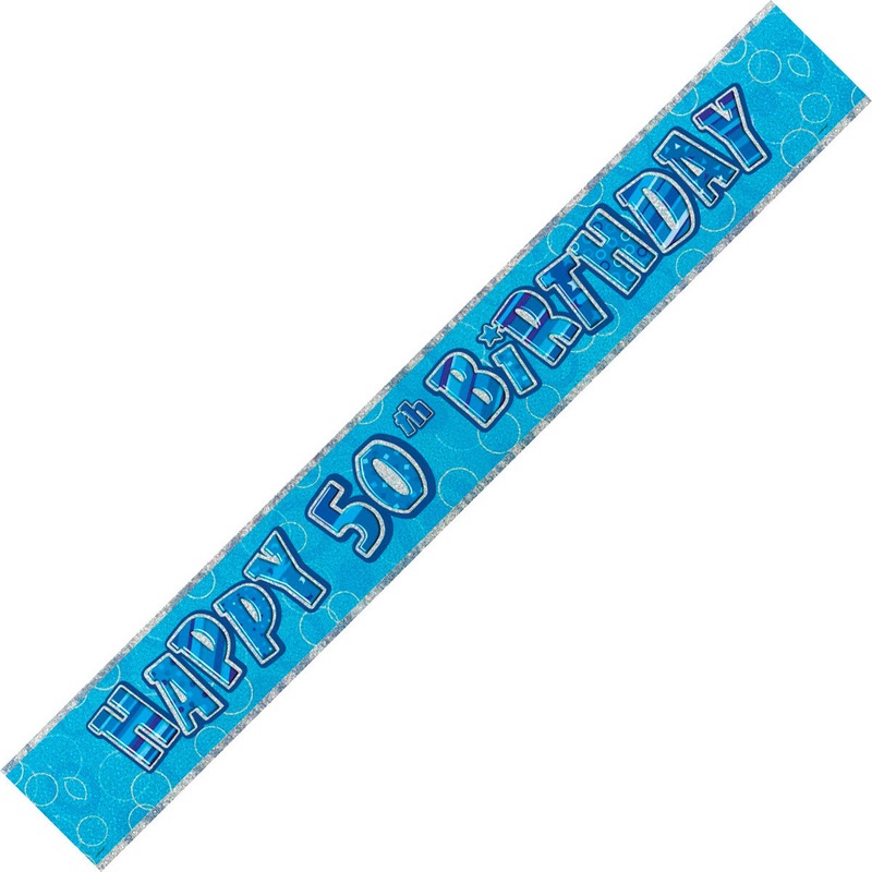 GLITZ BLUE FOIL BANNER 50 12ft