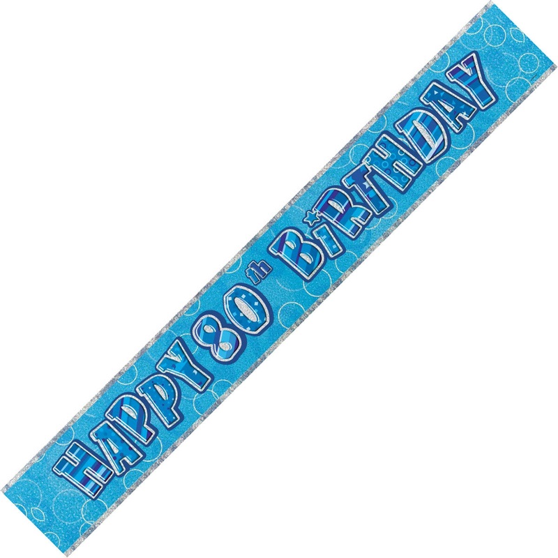 GLITZ BLUE FOIL BANNER 80 12ft