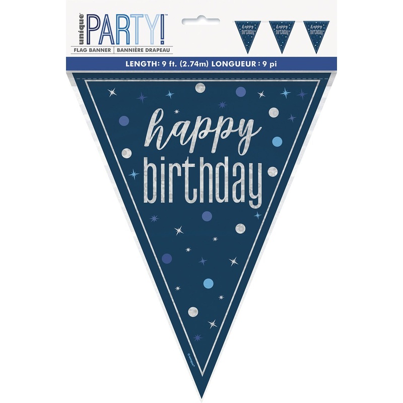 Glitz Blue HB Flag Banner -9ft