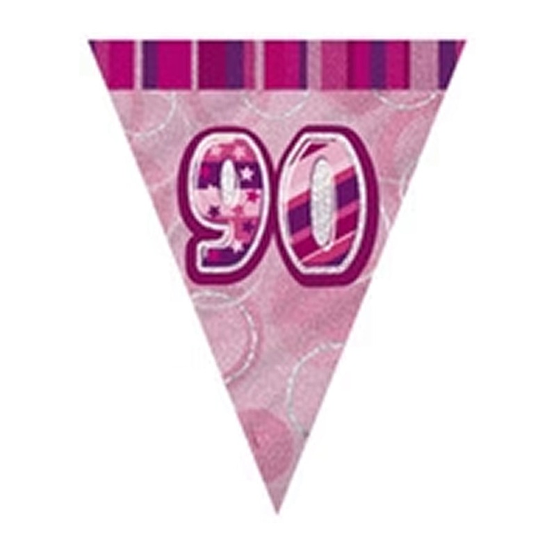 GLITZ PINK FLAG BANNER - 90