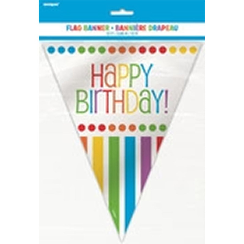 RAINBOW B/DAY FLAG BANNER 12ft
